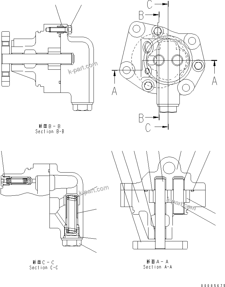 Komatsu parts book diagram for SAA6D140E-5F-03 S/N 530001-UP: EXHAUST GAS RECIRCULATION OIL PUMP (INNER PARTS)(#535716-)