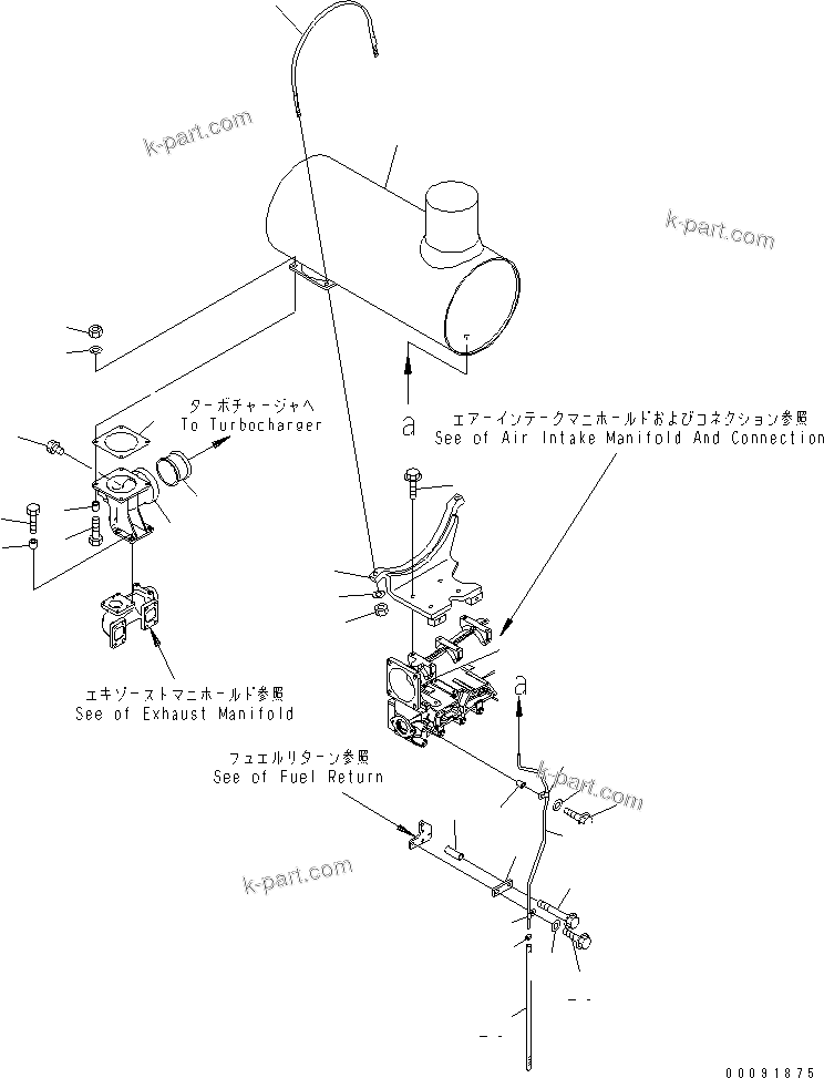 Komatsu parts book diagram for SAA6D140E-5F-03 S/N 530001-UP: MUFFLER(#535716-)