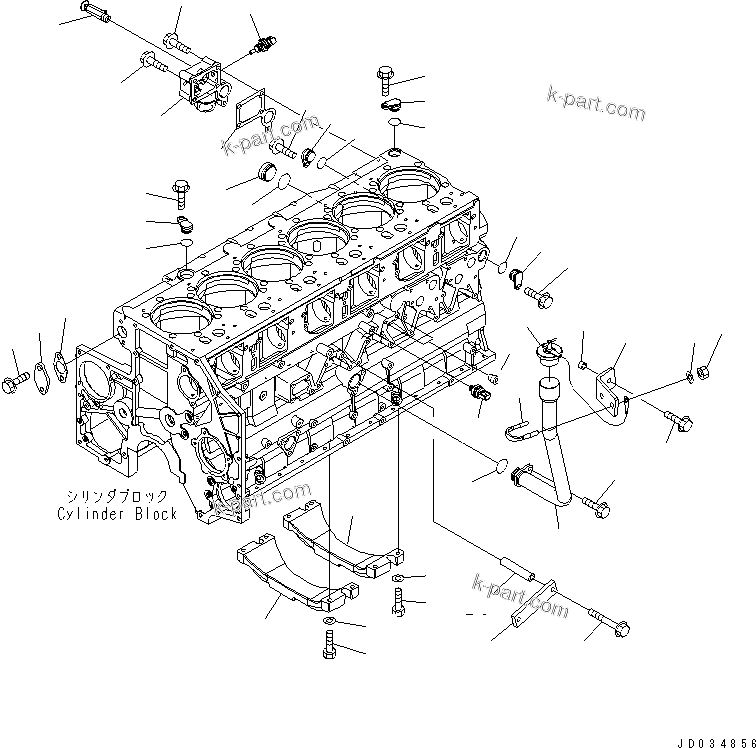 Komatsu parts book diagram for SAA6D140E-5F-03 S/N 530001-UP: CYLINDER BLOCK ACCESSORY(#530043-535715)