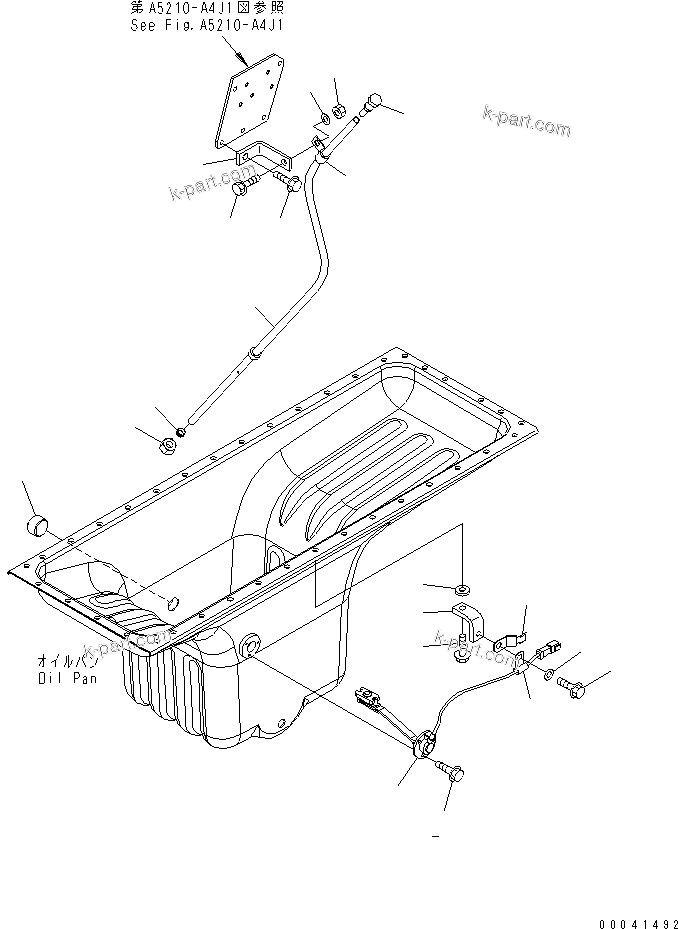 Komatsu parts book diagram for SAA6D140E-5F-03 S/N 530001-UP: OIL LEVEL GAUGE AND SENSOR(#530043-535715)