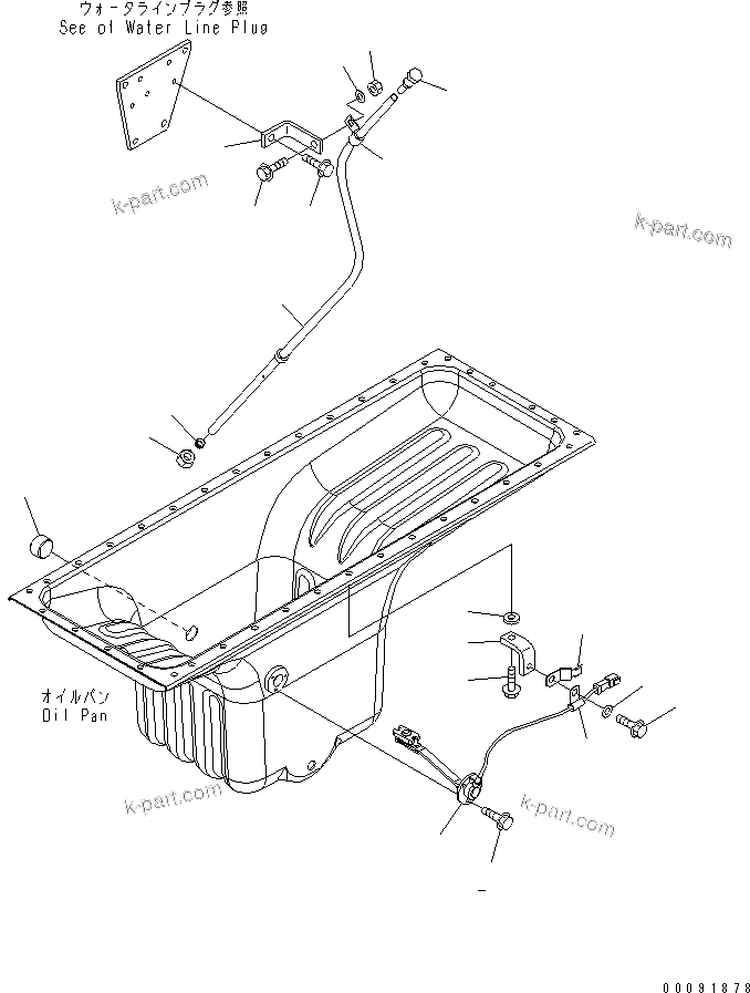 Komatsu parts book diagram for SAA6D140E-5F-03 S/N 530001-UP: OIL LEVEL GAUGE AND SENSOR(#535716-)