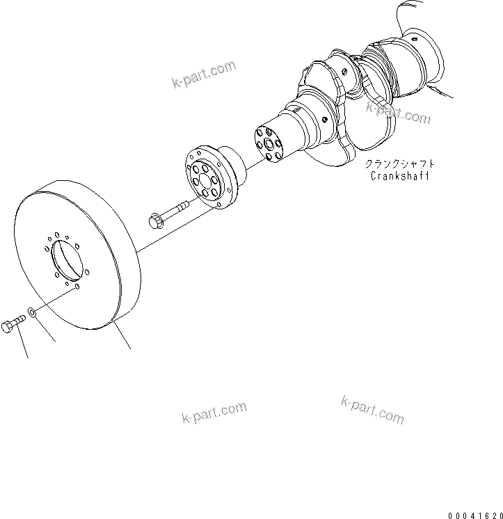 Komatsu parts book diagram for SAA6D140E-5F-03 S/N 530001-UP: VIBRATION DAMPER