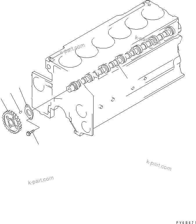 Komatsu parts book diagram for SAA6D140E-5F-03 S/N 530001-UP: CAMSHAFT