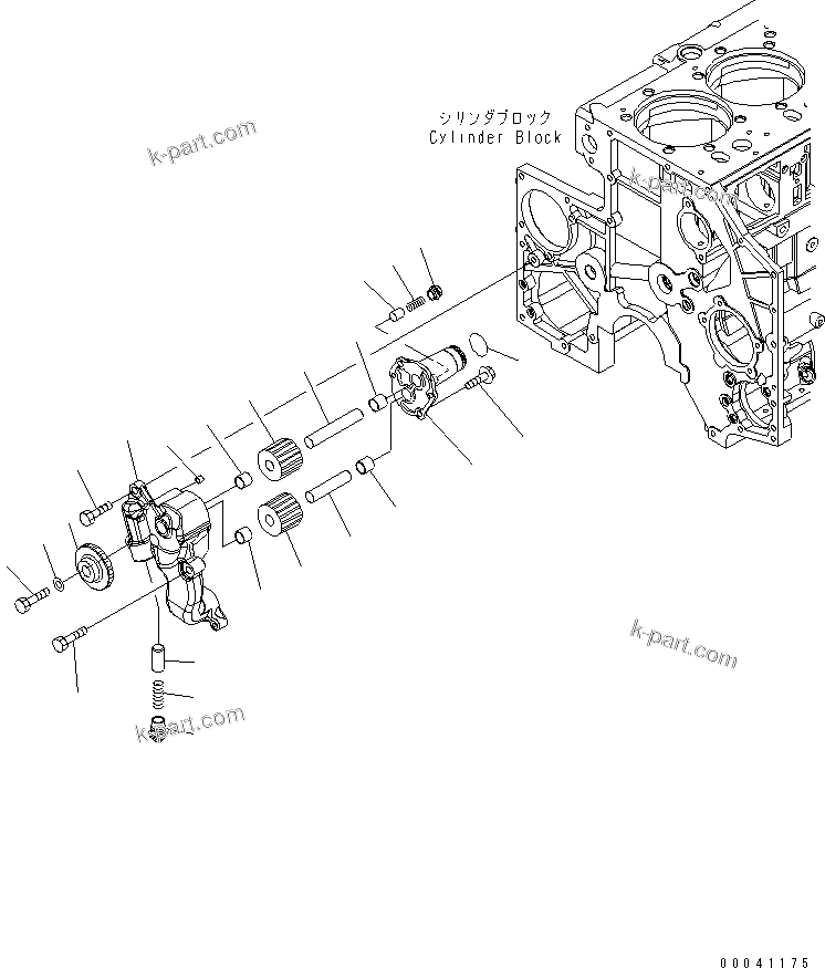 Komatsu parts book diagram for SAA6D140E-5F-03 S/N 530001-UP: LUBRICATING OIL PUMP