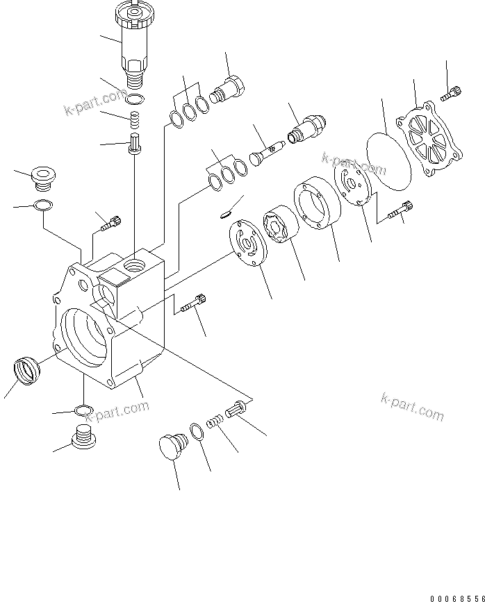 Komatsu parts book diagram for SAA6D140E-5F-03 S/N 530001-UP: FUEL SUPPLY PUMP (FEED PUMP) (INNER PARTS)