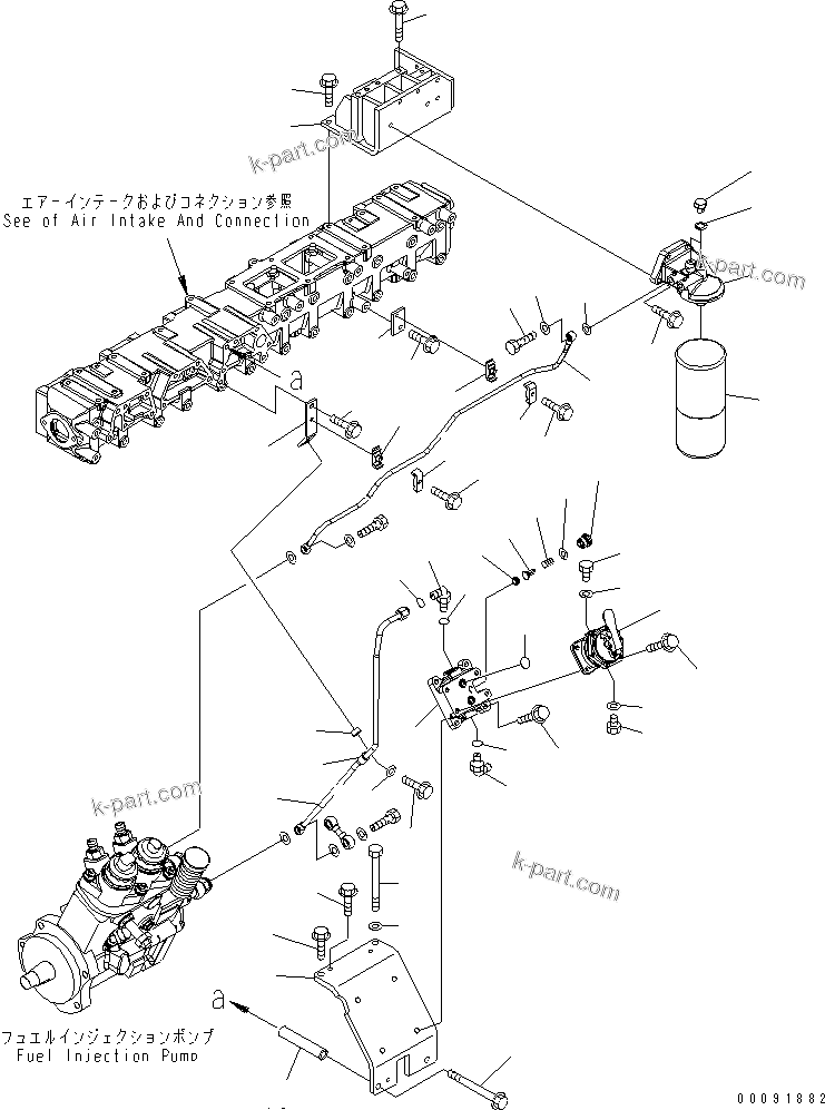 Komatsu parts book diagram for SAA6D140E-5F-03 S/N 530001-UP: FUEL FILTER (THREAD 1-5/8)(#535716-535902)