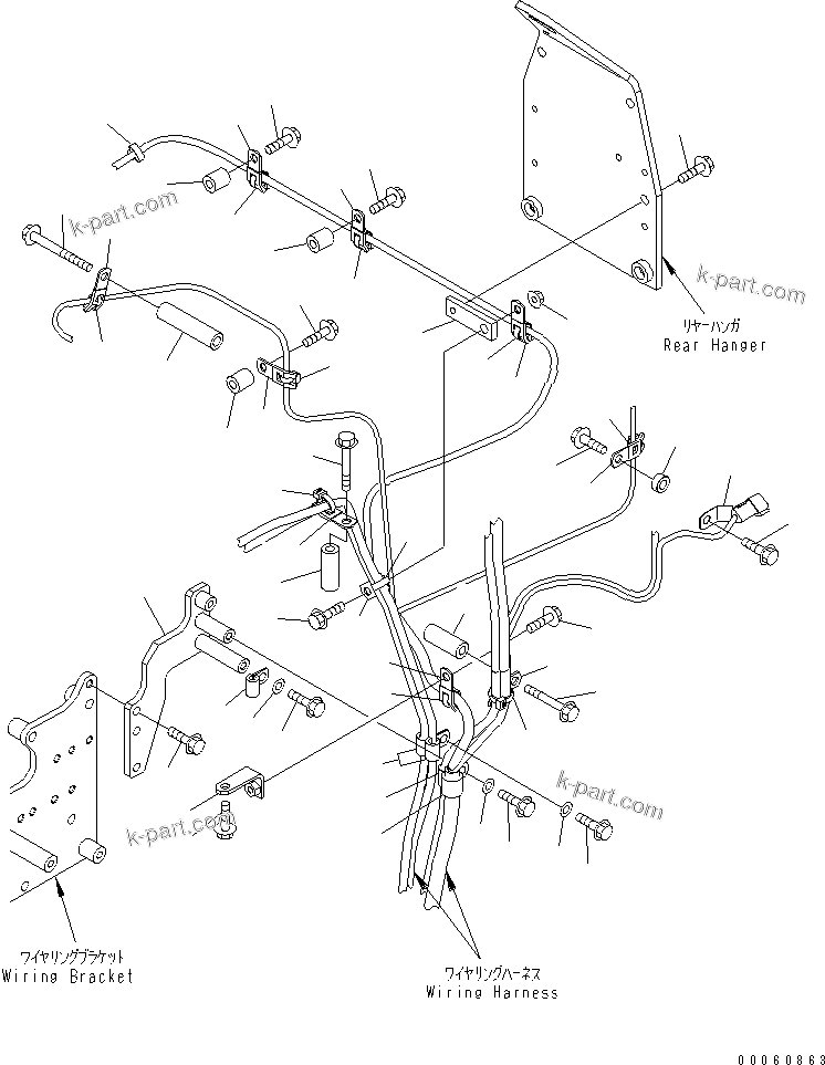 Komatsu parts book diagram for SAA6D140E-5F-03 S/N 530001-UP: WIRING HARNESS (3/5)(#535716-)