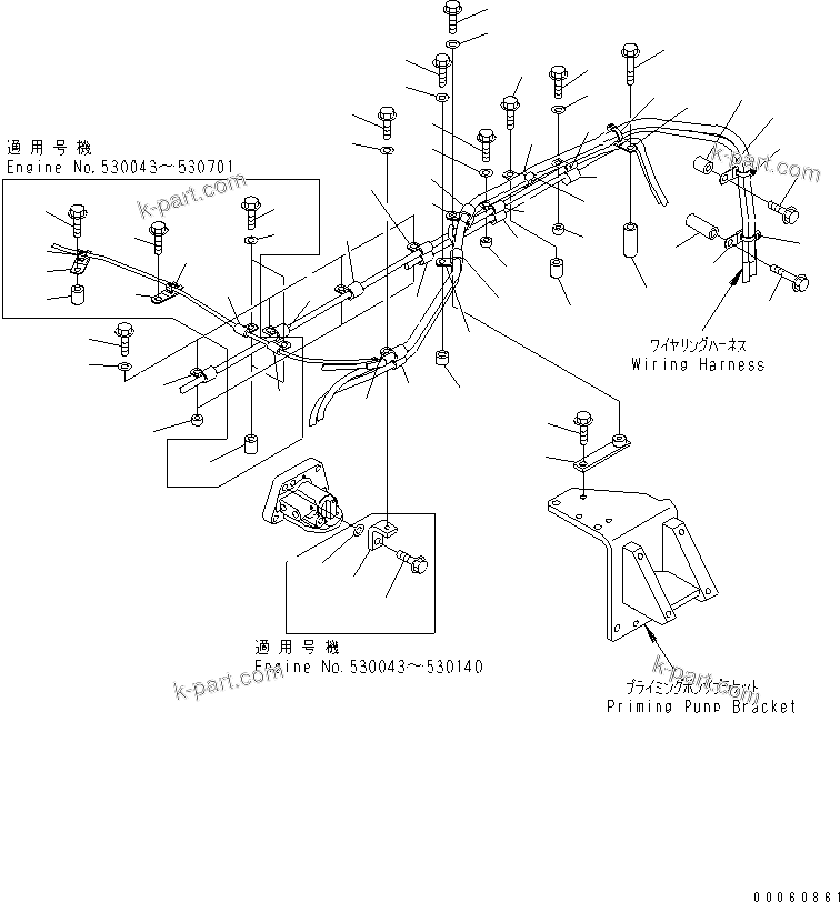Komatsu parts book diagram for SAA6D140E-5F-03 S/N 530001-UP: WIRING HARNESS (4/5)(#530043-530701)