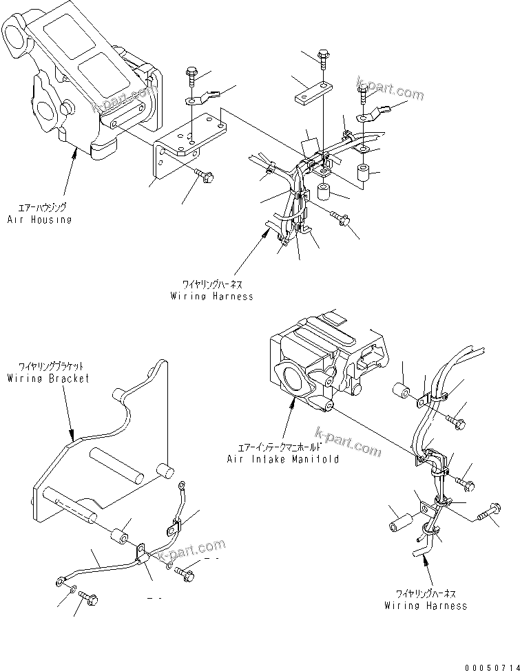 Komatsu parts book diagram for SAA6D140E-5F-03 S/N 530001-UP: WIRING HARNESS (5/5)(#530043-530701)