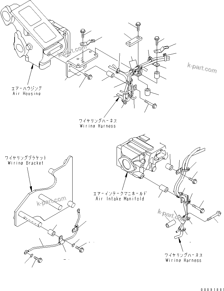 Komatsu parts book diagram for SAA6D140E-5F-03 S/N 530001-UP: WIRING HARNESS (5/5)(#535716-)