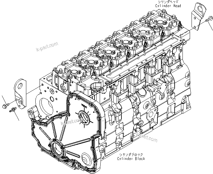 Komatsu parts book diagram for SAA6D114E-3B-WT S/N 26850001-UP: LIFTING BRACKET BOLT(#26850005-)
