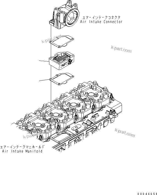 Komatsu parts book diagram for SAA6D114E-3B-WT S/N 26850001-UP: AIR INTAKE HEATER