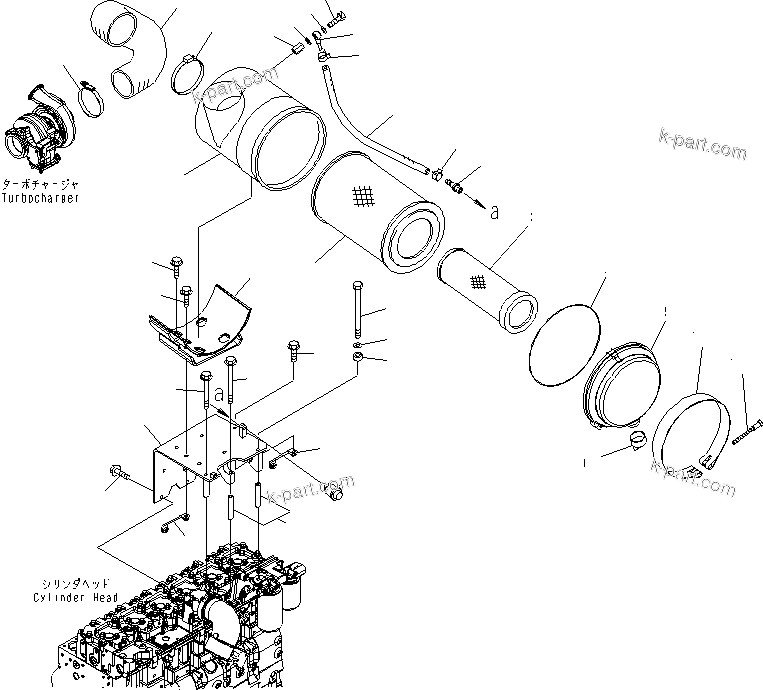 Komatsu parts book diagram for SAA6D114E-3B-WT S/N 26850001-UP: AIR CLEANER(#26864045-)