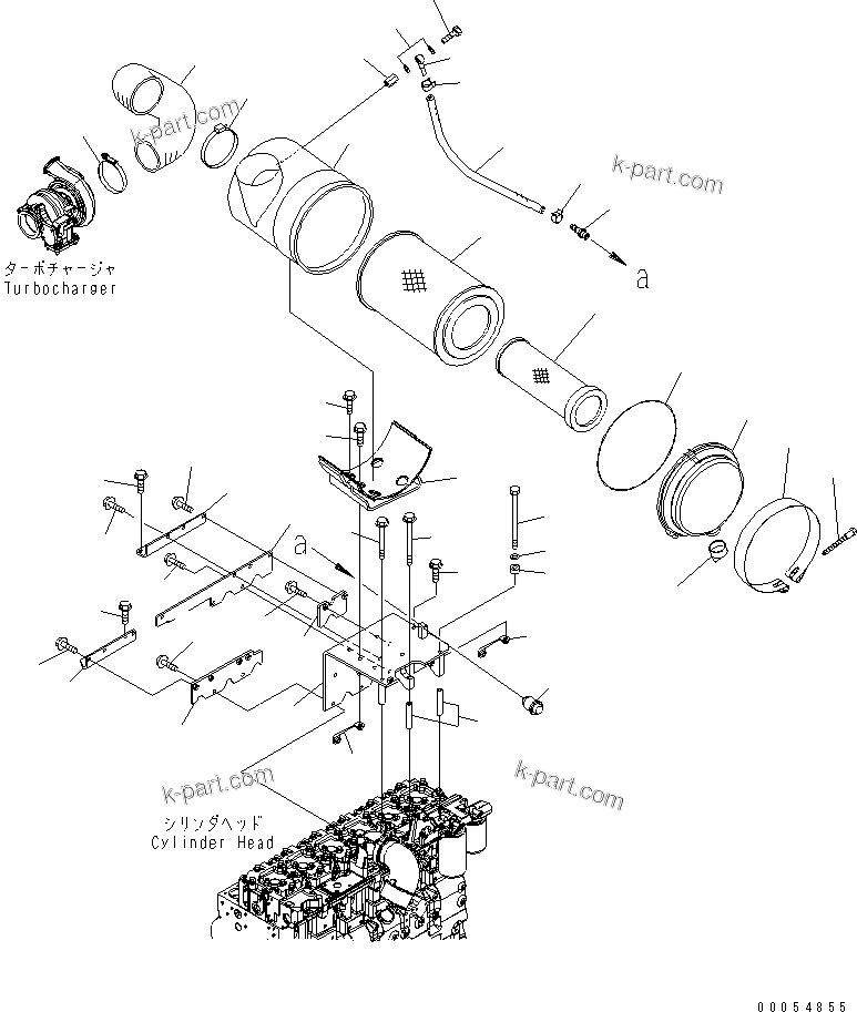 Komatsu parts book diagram for SAA6D114E-3B-WT S/N 26850001-UP: AIR CLEANER (LANDFILL SPEC.)(#26864045-)
