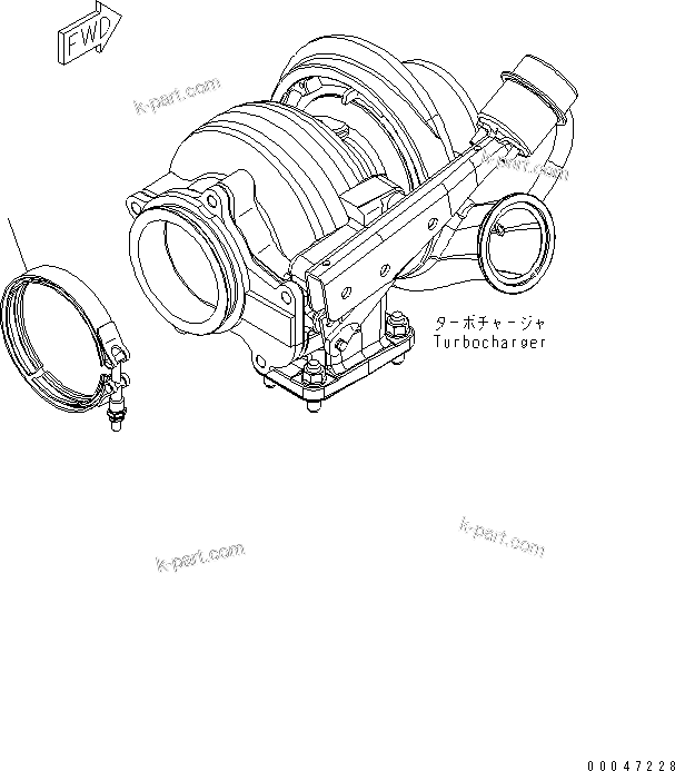 Komatsu parts book diagram for SAA6D114E-3B-WT S/N 26850001-UP: EXHAUST CONNECTOR CLAMP