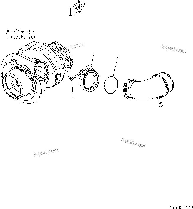 Komatsu parts book diagram for SAA6D114E-3B-WT S/N 26850001-UP: AIR TRANSFER CONNECTION(#26850005-)