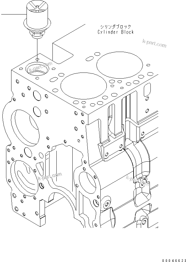 Komatsu parts book diagram for SAA6D114E-3B-WT S/N 26850001-UP: THERMOSTAT(#26850005-)