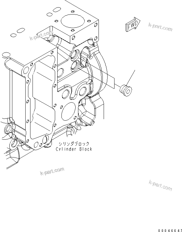 Komatsu parts book diagram for SAA6D114E-3B-WT S/N 26850001-UP: PLUG (TORQUE CONVERTER COOLING)