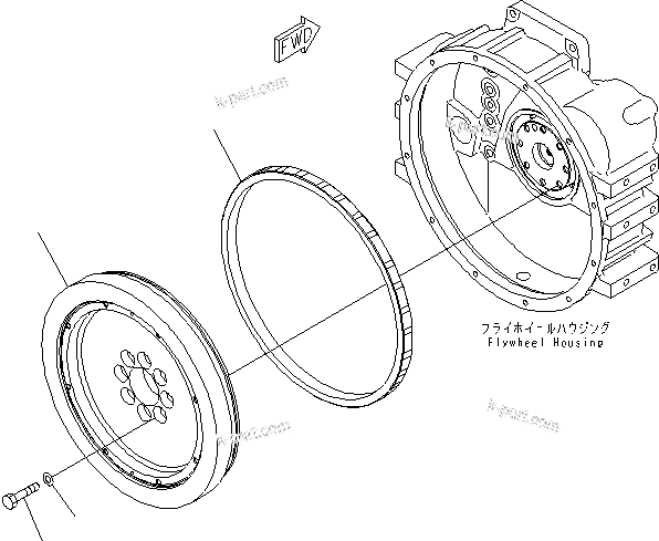 Komatsu parts book diagram for SAA6D114E-3B-WT S/N 26850001-UP: FLYWHEEL(#26850005-)