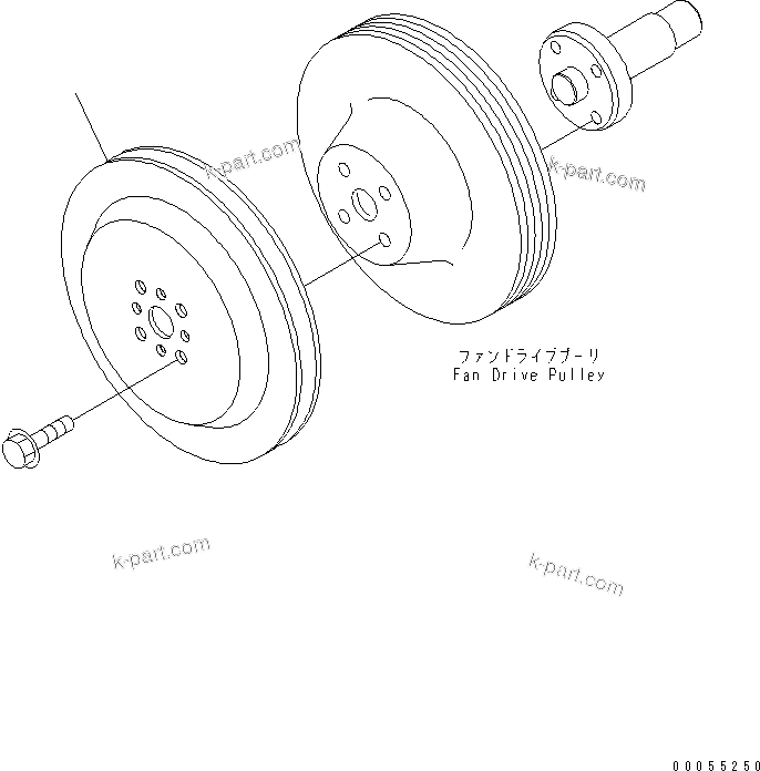 Komatsu parts book diagram for SAA6D114E-3B-WT S/N 26850001-UP: ACCESSORY DRIVE PULLEY (HARDENING)(#26850111-)