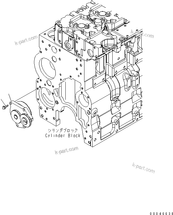 Komatsu parts book diagram for SAA6D114E-3B-WT S/N 26850001-UP: OIL PUMP