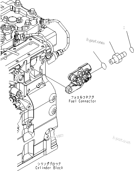 Komatsu parts book diagram for SAA6D114E-3B-WT S/N 26850001-UP: FUEL INLET FITTING(#26850005-)