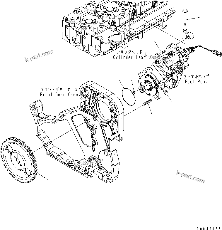 Komatsu parts book diagram for SAA6D114E-3B-WT S/N 26850001-UP: FUEL PUMP MOUNTING