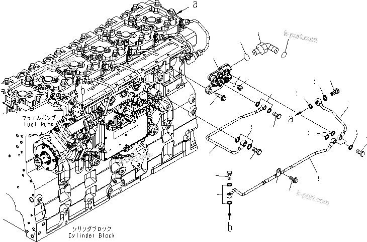Komatsu parts book diagram for SAA6D114E-3B-WT S/N 26850001-UP: FUEL PIPING(#26850005-)