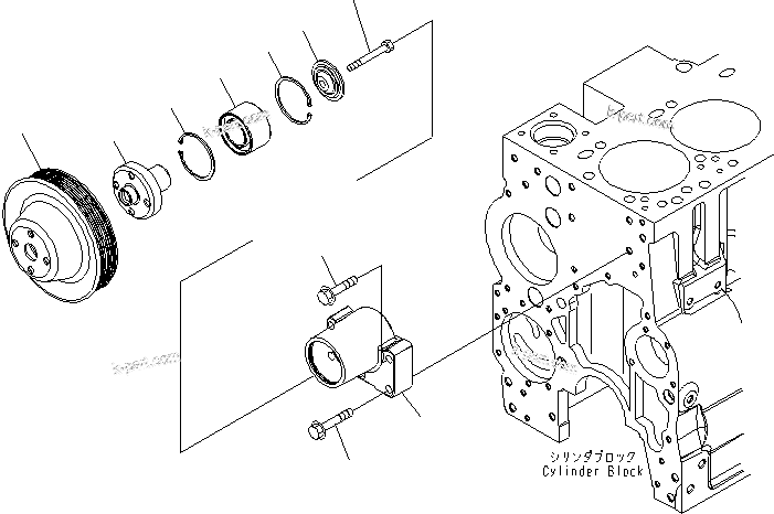 Komatsu parts book diagram for SAA6D114E-3B-WT S/N 26850001-UP: FAN DRIVE PULLEY(#26850005-)