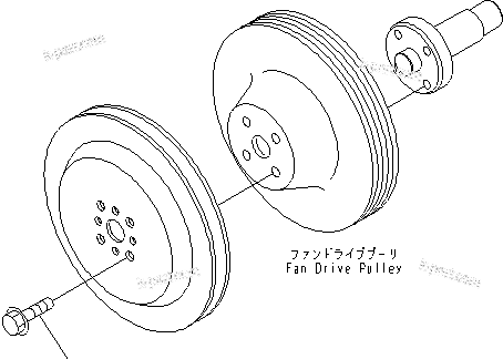 Komatsu parts book diagram for SAA6D114E-3B-WT S/N 26850001-UP: FAN DRIVE MOUNTING(#26850005-)