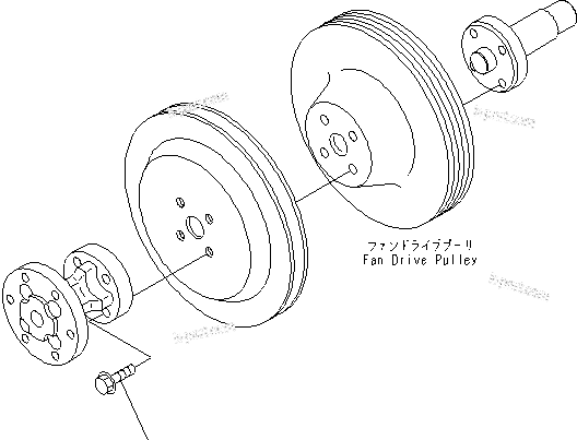 Komatsu parts book diagram for SAA6D114E-3B-WT S/N 26850001-UP: FAN DRIVE MOUNTING (FOR HARDENING ACCESSORY PULLEY)
