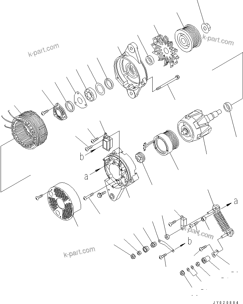 Komatsu parts book diagram for SAA6D114E-3B-WT S/N 26850001-UP: ALTERNATOR (60A) (INNER PARTS)(#26866735-)