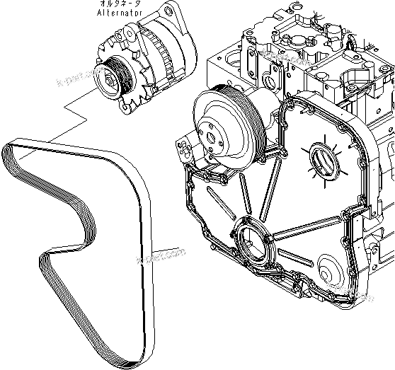 Komatsu parts book diagram for SAA6D114E-3B-WT S/N 26850001-UP: WATER PUMP DRIVE BELT (90A)(#26850852-)