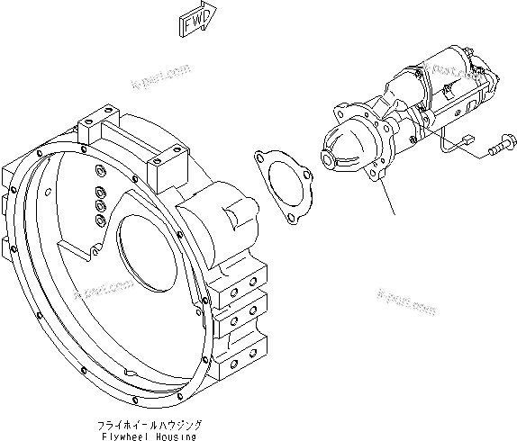 Komatsu parts book diagram for SAA6D114E-3B-WT S/N 26850001-UP: STARTING MOTOR (7.5KW)