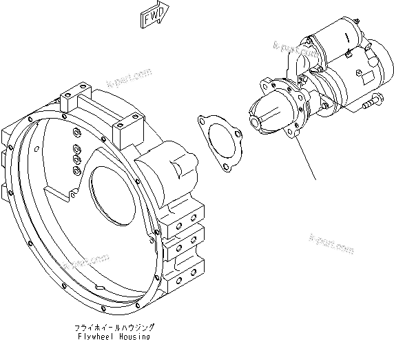 Komatsu parts book diagram for SAA6D114E-3B-WT S/N 26850001-UP: STARTING MOTOR (11KW)