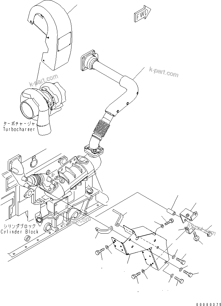 Komatsu parts book diagram for SAA6D125E-5E-01 S/N 560001-UP: HEAT SHIELD (CLIMBING SPEED UP)(#565561-)