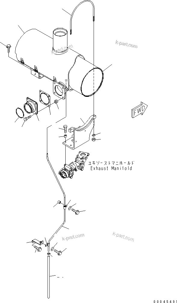 Komatsu parts book diagram for SAA6D125E-5E-01 S/N 560001-UP: MUFFLER(#560347-)