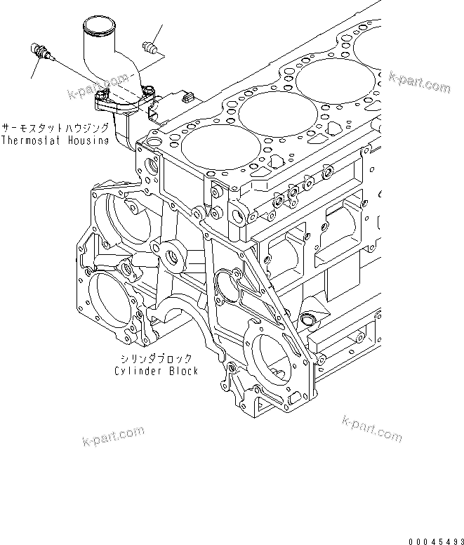 Komatsu parts book diagram for SAA6D125E-5E-01 S/N 560001-UP: WATER TEMPERATURE SENSOR