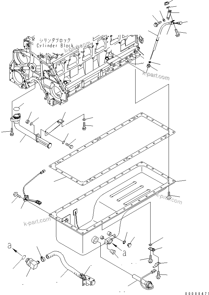 Komatsu parts book diagram for SAA6D125E-5E-01 S/N 560001-UP: OIL PAN AND SUCTION TUBE (COLD TERRAIN A SPEC.)(#565561-)