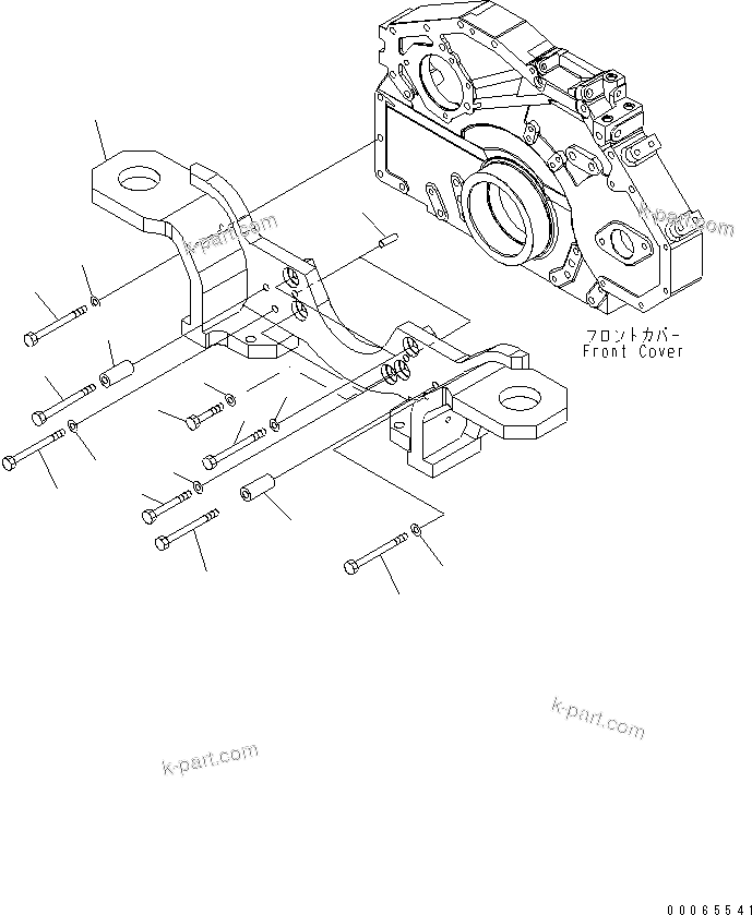 Komatsu parts book diagram for SAA6D125E-5E-01 S/N 560001-UP: ENGINE FRONT SUPPORT(#560347-565082)