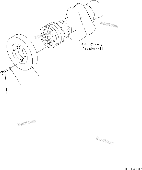 Komatsu parts book diagram for SAA6D125E-5E-01 S/N 560001-UP: VIBRATION DAMPER (CLIMBING SPEED UP)(#565561-)
