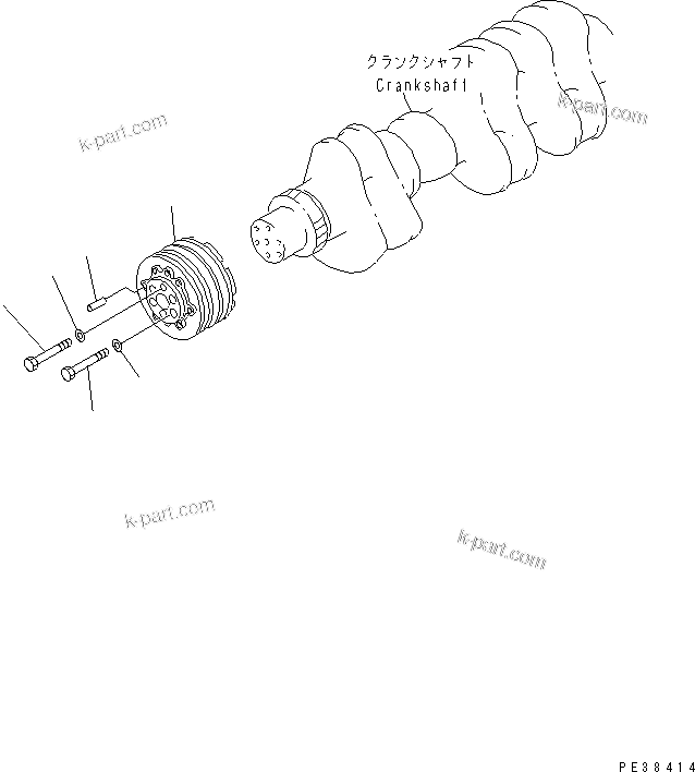 Komatsu parts book diagram for SAA6D125E-5E-01 S/N 560001-UP: CRANK PULLEY (HARDENING PULLEY)(#565561-)