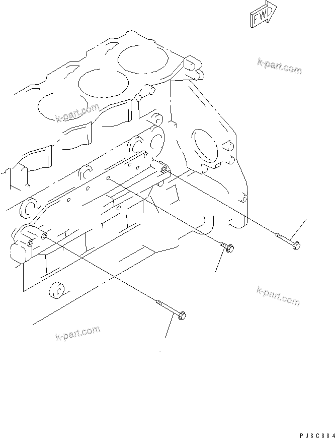 Komatsu parts book diagram for SAA6D125E-5E-01 S/N 560001-UP: OIL COOLER MOUNTING PARTS