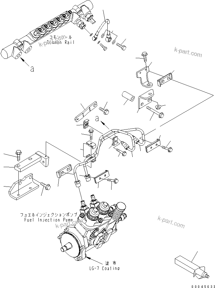 Komatsu parts book diagram for SAA6D125E-5E-01 S/N 560001-UP: FUEL SUPPLY AND RETURN PIPING