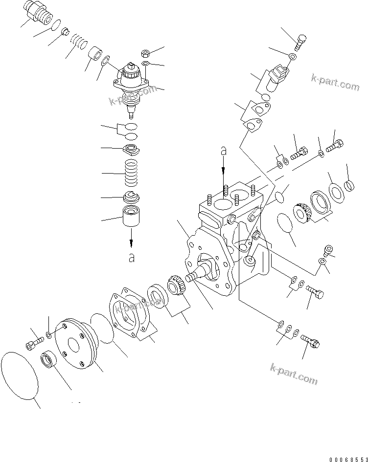 Komatsu parts book diagram for SAA6D125E-5E-01 S/N 560001-UP: FUEL SUPPLY PUMP (1/2) (INNER PARTS)