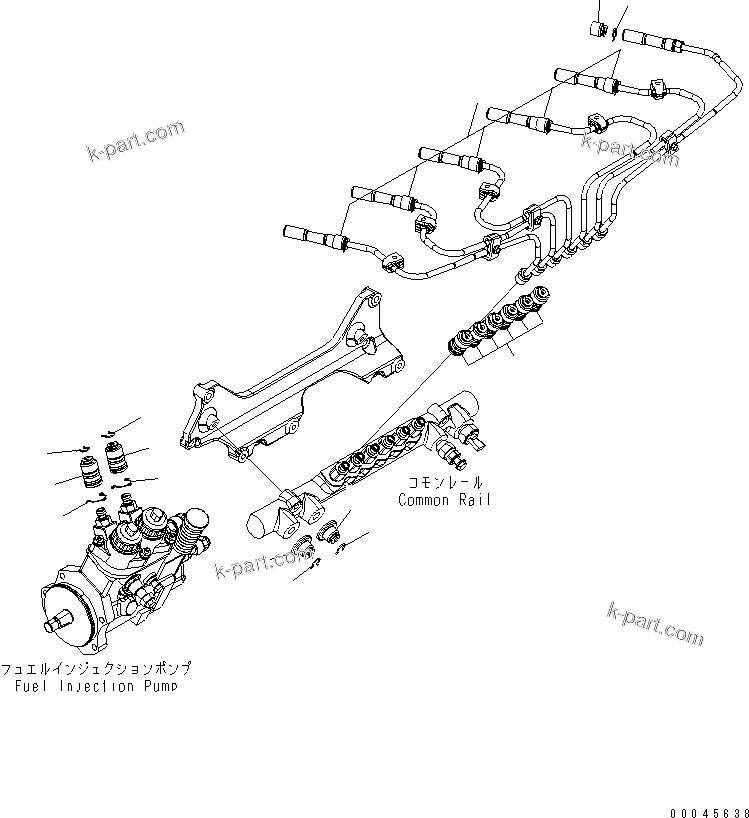 Komatsu parts book diagram for SAA6D125E-5E-01 S/N 560001-UP: OTHER PARTS FOR FUEL PIPING