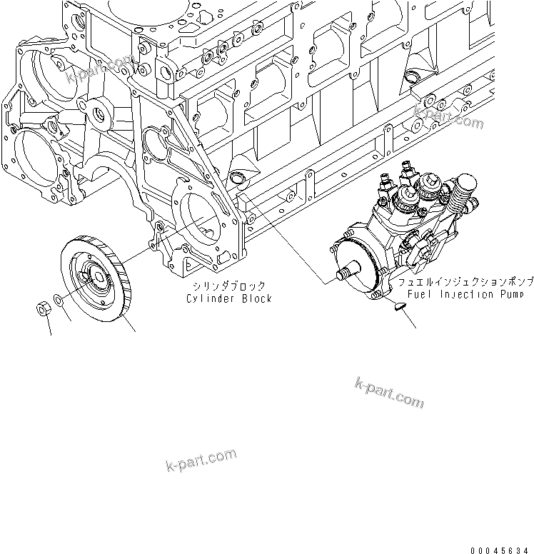 Komatsu parts book diagram for SAA6D125E-5E-01 S/N 560001-UP: FUEL SUPPLY PUMP DRIVE