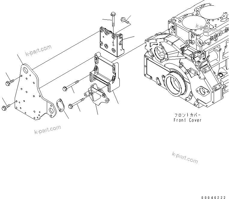 Komatsu parts book diagram for SAA6D125E-5E-01 S/N 560001-UP: FAN DRIVE(#560347-)