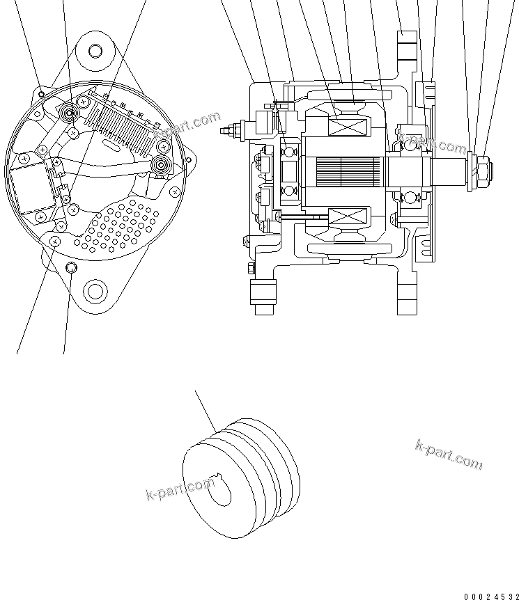 Komatsu parts book diagram for SAA6D125E-5E-01 S/N 560001-UP: ALTERNATOR (50A) (INNER PARTS)(#563482-)