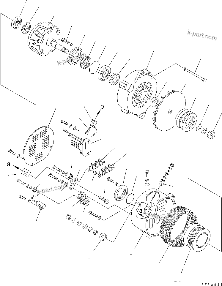 Komatsu parts book diagram for SAA6D125E-5E-01 S/N 560001-UP: ALTERNATOR (75A) (INNER PARTS)(#563187-)
